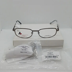 NWT UNISEX A2 RX SAFETY GLASSES 100 GUNMETAL WITH SIDE SHIELDS